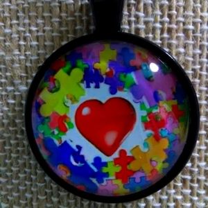 Autism Awareness Cabochon Necklace
